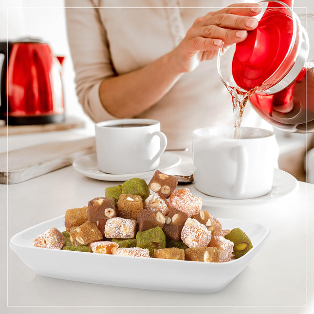 Eastanbul Turkish Delight, 32oz, Turkish Delights Candy, Premium Assorted Lokum with Nuts, Lokum with Nuts in Souvenir Wooden Gift Box, International Candy Sweets, Gourmet Gift Box