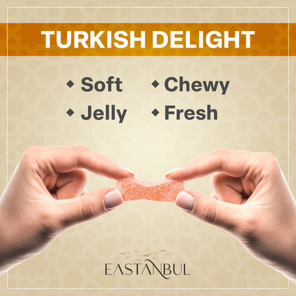 Eastanbul Turkish Delight, 35.3oz, Turkish Delights Candy, Assorted Turkish Delight in Souvenir Wooden Gift, International Candy, Dulces de Narnia, Plain, Gluten Free, No Synthetic Ingredients, Vegan Gift