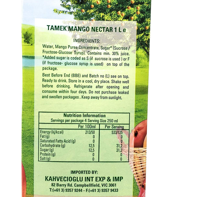 Tamek Mango Nectar Juice (2 Pack, Total of 67.6fl.oz)