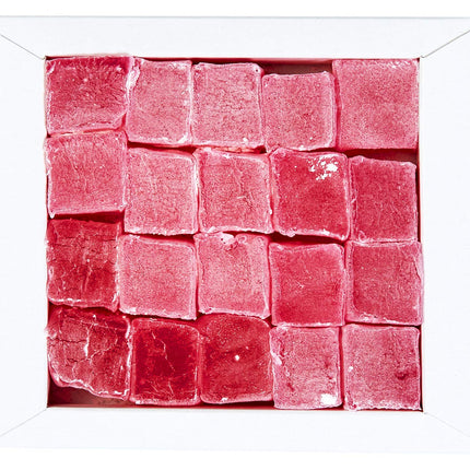 Cerez Pazari Turkish Delight with Pomegranate Flavor 200 gr Gourmet Small Size Snacks Gift Box No Nuts Sweet Luxury Traditional Confectionery Vegan Candy Dessert Glucose Free Turkish Delight Approx.18 Pcs