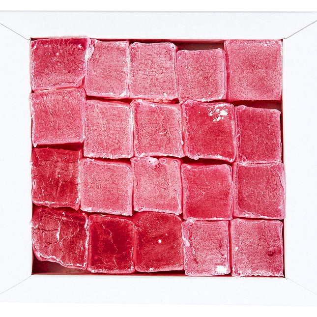 Cerez Pazari Turkish Delight with Pomegranate Flavor 200 gr Gourmet Small Size Snacks Gift Box No Nuts Sweet Luxury Traditional Confectionery Vegan Candy Dessert Glucose Free Turkish Delight Approx.18 Pcs