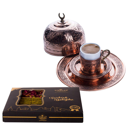 Cerez Pazari Turkish Delight Pistachio with Fantastic Rose &amp; Pomegranate Flavor Experience in Luxury Gift Box 8.8 oz | Assorted Gourmet Soft Candy, Sweet Vegan Traditional Turkish Delight (Loukoumi) (9-11 Pcs)