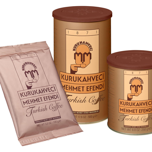 KURUKAHVECI MEHMET EFENDI Decaffeinated Turkish Coffee, Arabica Beans, Roasted Ground, Fresh, Medium to Heavy-bodied, Original Taste Since 1871 (1.76 OZ / 50 Gr)