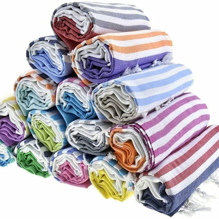 HAVLULAND 4-Pack Turkish Beach Towels – Oversized, Quick-Dry &amp; Sand-Free | Lightweight, Absorbent Bath Towels for Travel, Pool, Vacation &amp; Beach | 40” x 72” Bulk Set
