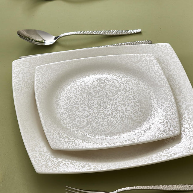 Karaca New Flava 24 Piece Porcelain Dinnerware Set for 6 People, Elegant Porcelain Dishware with Dinner, Pasta, Side Plates, Bowls, Kitchen Essentials Durable, Resistant, Ideal for Dinner Serving