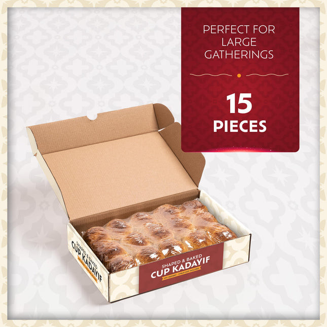 Eastanbul Cup Kataifi Shredded Fillo Dough (Syrup not included) Hand Shaped Kadayif Pastry, Kataifi Cup From Staple Syrup Sweetened Desserts, Ingredient for Dubai Chocolate, Shredded Wheat Cereal 300g