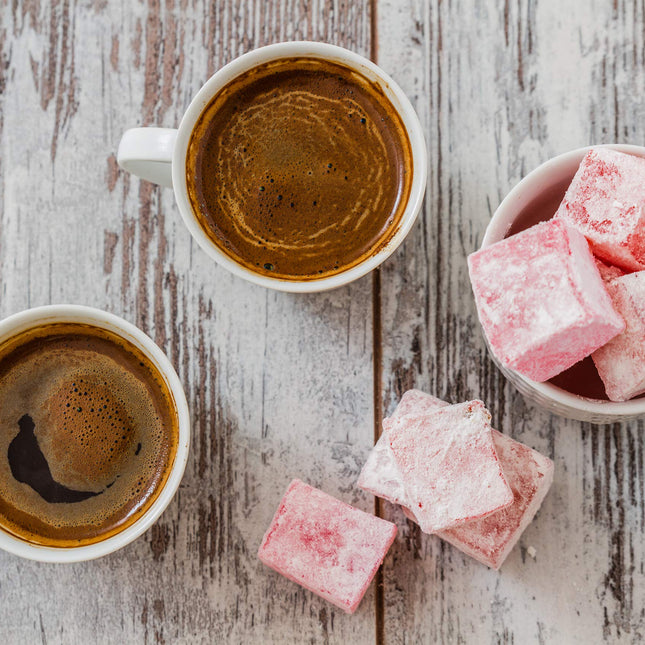 Cerez Pazari Turkish Delight with Rose Flavor 230gr Gourmet Small Size Snacks Gift Box | No Nuts Sweet Traditional Vegan Soft Candy Dessert Approx 40 Pcs