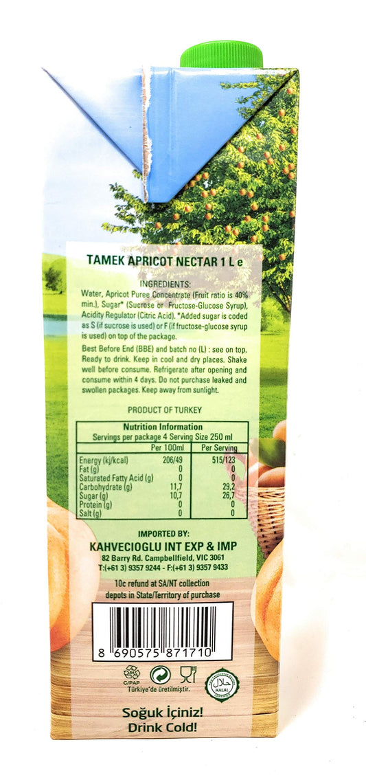 Tamek Apricot Nectar Juice (2 Pack, Total of 67.6fl.oz)