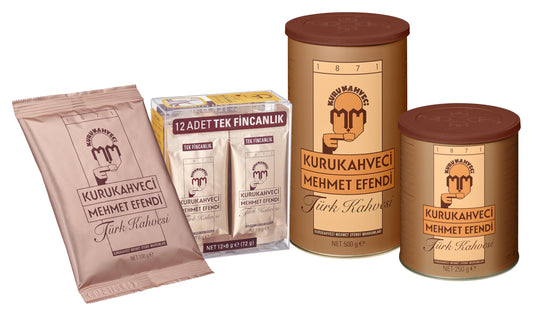 KURUKAHVECI MEHMET EFENDI Decaffeinated Turkish Coffee, Arabica Beans, Roasted Ground,Fresh, Medium to Heavy-bodied, Original Taste Since 1871 (1.76 OZ / 50 Gr)
