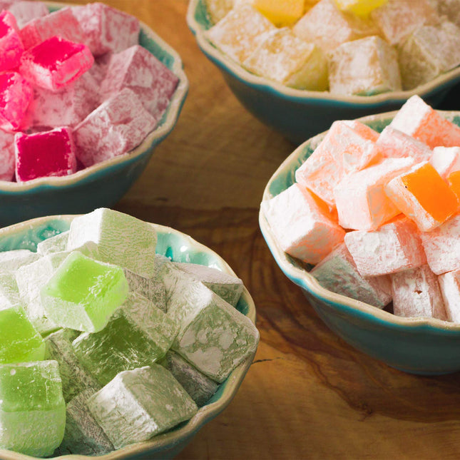 Cerez Pazari Turkish Delight Candy Gift Basket, Lokum Dessert Gourmet, Christmas Holiday Corporate Food Gifts In Elegant Tin Box, With 6 Unique Flavors, 1.6 lbs