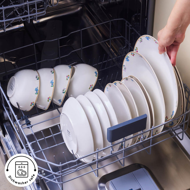 Karaca New Brillo Dinnerware Sets for 12 People, Modern Design, New Bone China Dinner Set, Kitchen Plates Bowls Set with Serving Plates, Salt &amp; Pepper Shakers, Toothpick Holder, 53-Piece