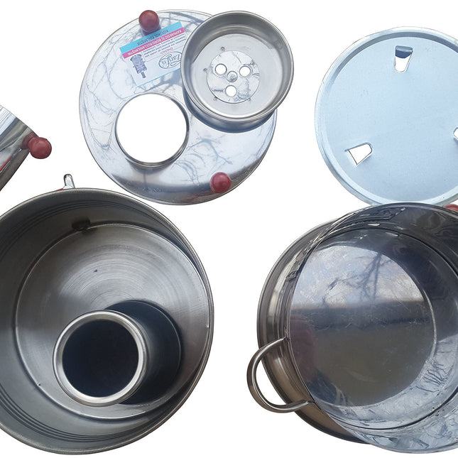 Semaver - Turkish Tea Maker Kettle with single taps -Silver color-chrome &amp; tea makerFree Energy Water Heater Camping Hiking Hunting BBQ Semavor by TURK-SELL