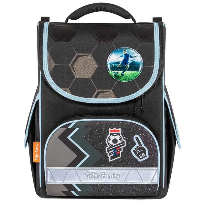 Black School Bag with Ball Pattern