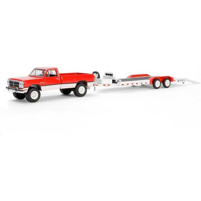 Greenlight 1/64 Hitch &amp; Tow Series 31 - 1991 Dodge Ram Power Ram 250 with Heavy Duty Car Hauler