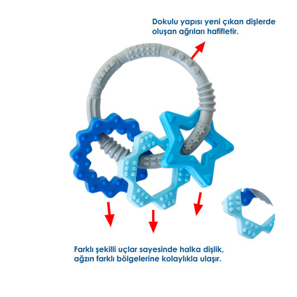 Babyjem silicon ring teether 100% food-grade silicone dishwasher safe 3+ months