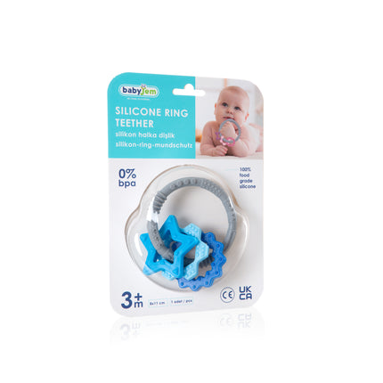 Babyjem silicon ring teether 100% food-grade silicone dishwasher safe 3+ months