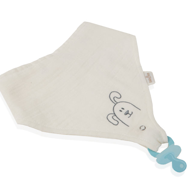 Babyjem 837 muslin bib with pacifier hanger