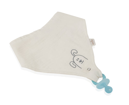 Babyjem 837 muslin bib with pacifier hanger