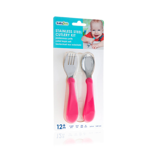 Babyjem steel spoon and fork