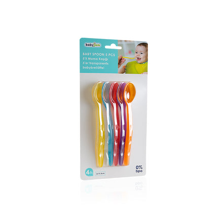 Babyjem feeding spoon mixed colors 5 pieces