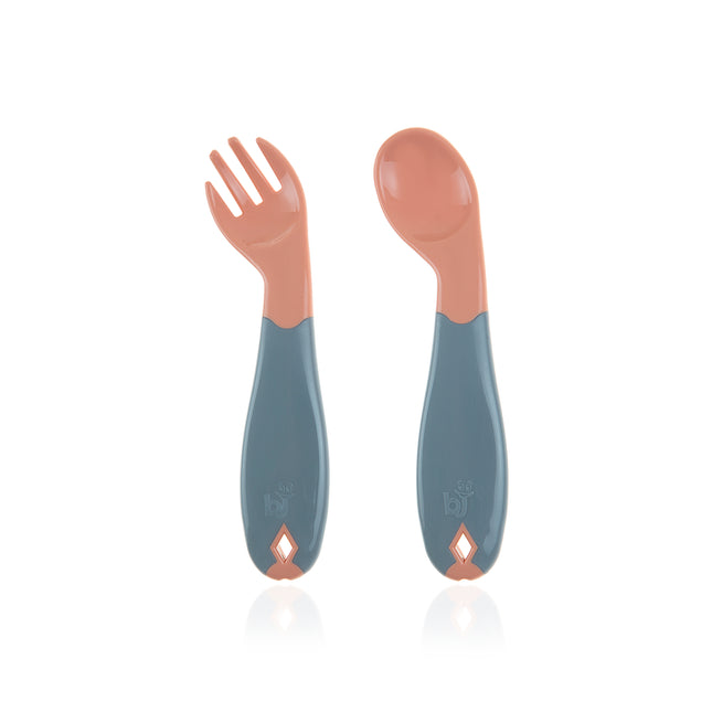 Babyjem plastic angled fork & spoon set