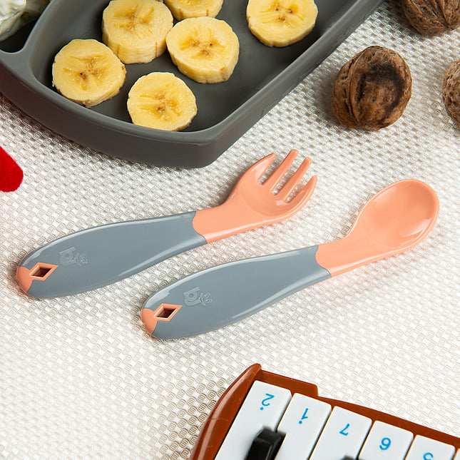 Babyjem plastic angled fork & spoon set