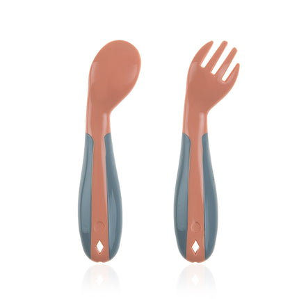 Babyjem plastic angled fork &amp; spoon set