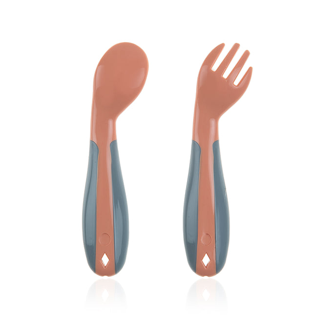 Babyjem plastic angled fork & spoon set