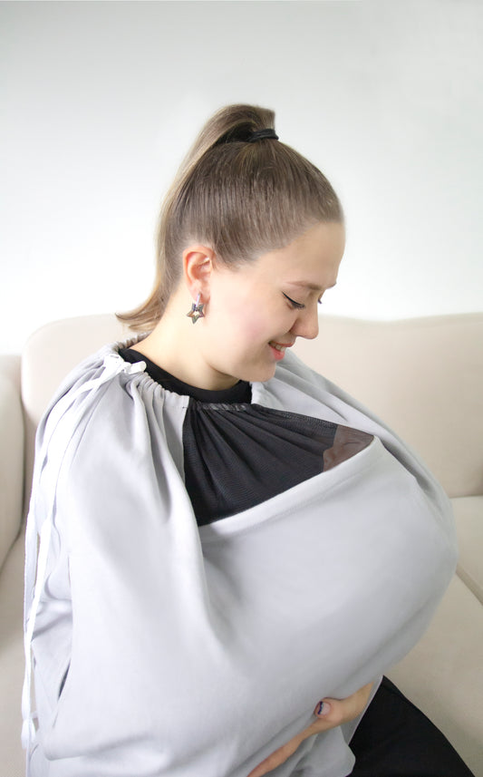 Babyjem breast feeding tulle cover grey