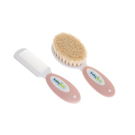 Babyjem brush comb set natural bristle
