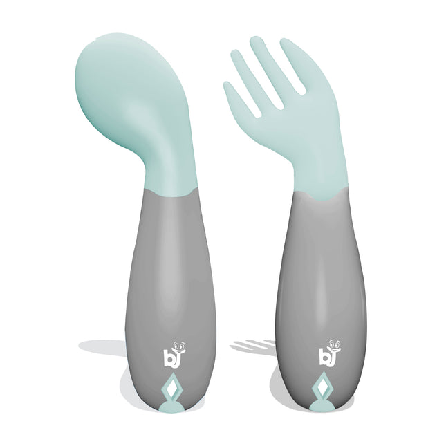 Babyjem plastic angled fork & spoon set