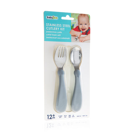 Babyjem steel spoon and fork
