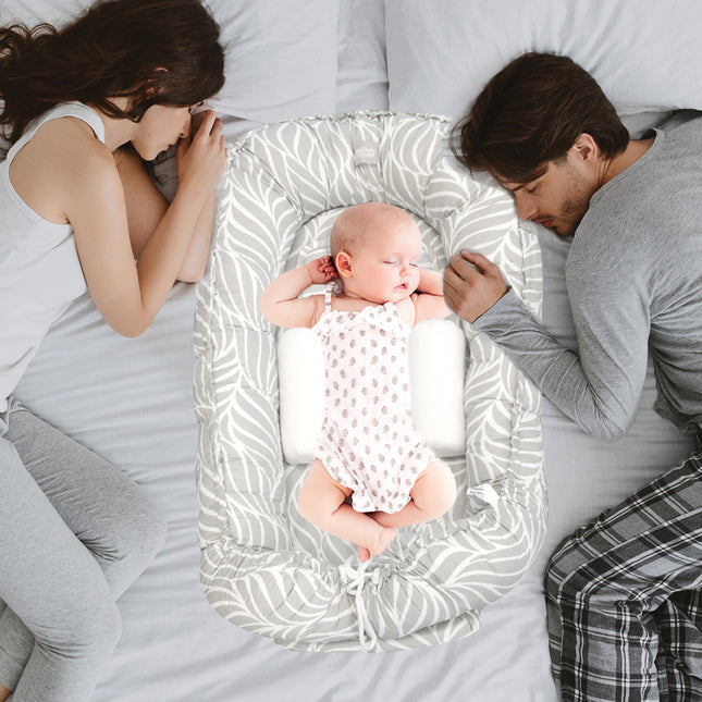 Babyjem babynest / grey leaf