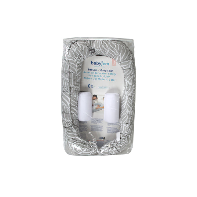 Babyjem babynest / grey leaf