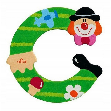 Clown Wooden Letter C