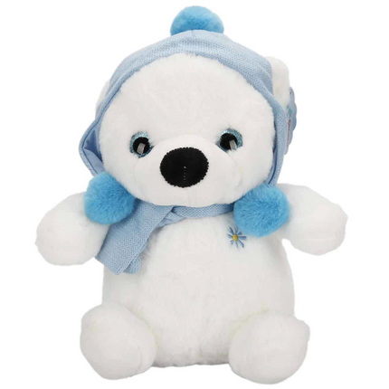 Plush Polar Bear with Hat and Scarf 30 cm S00004773