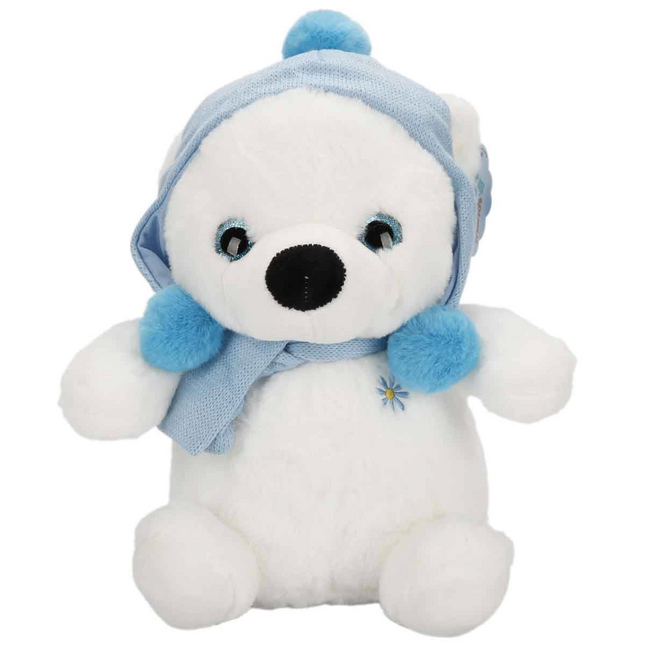 Plush Polar Bear with Hat and Scarf 30 cm S00004773