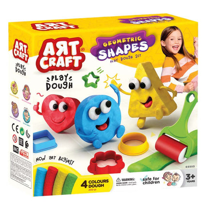 Art Craft Geometric Shapes Play Dough Set 11 Pieces