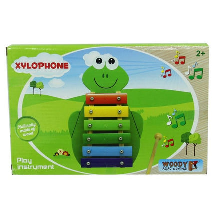 Wooden Xylophone with Frog Figure