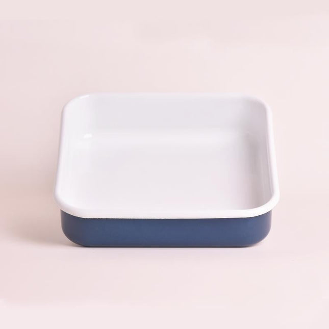 Enamel Square Baking Tray Navy Blue