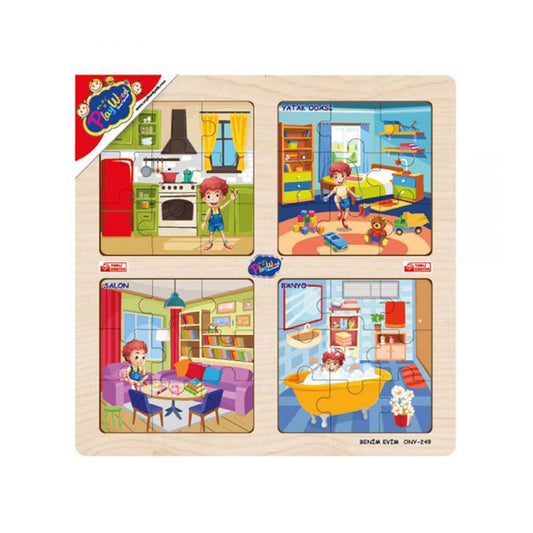 Wooden Educational 4-Piece Puzzle