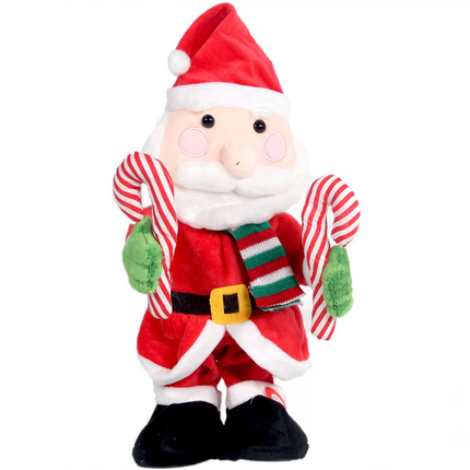 Christmas Dancing Plush Battery Operated Santa Claus with Cane