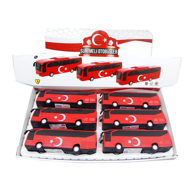Turkish Flag Bus with Friction