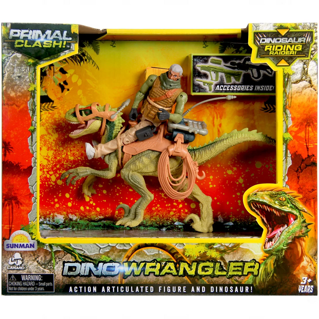 Primal Clash Dino Wrangler Dinosaur Rider Adventure Set
