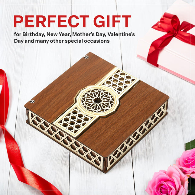 Eastanbul Turkish Delight, 32oz, Turkish Delights Candy, Premium Assorted Lokum with Nuts, Lokum with Nuts in Souvenir Wooden Gift Box, International Candy Sweets, Gourmet Gift Box