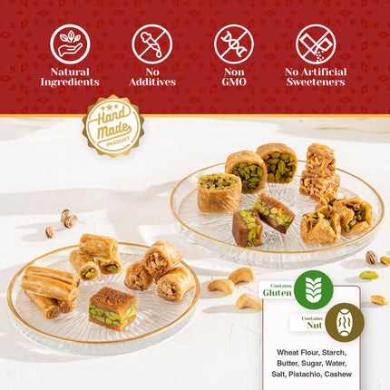 Eastanbul Baklava, 1.1lb, Baklava Pastry, Pistachio Gift Box, Middle Eastern Sweets, Premium Gourmet Desserts, Pistachio &amp; Cashew Rich Pastry, Dulces Arabes, Arabic Sweets, Turkish Gifts