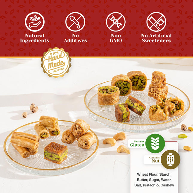 Eastanbul Baklava, 1.1lb, Baklava Pastry, Pistachio Gift Box, Middle Eastern Sweets, Premium Gourmet Desserts, Pistachio & Cashew Rich Pastry, Dulces Arabes, Arabic Sweets, Turkish Gifts