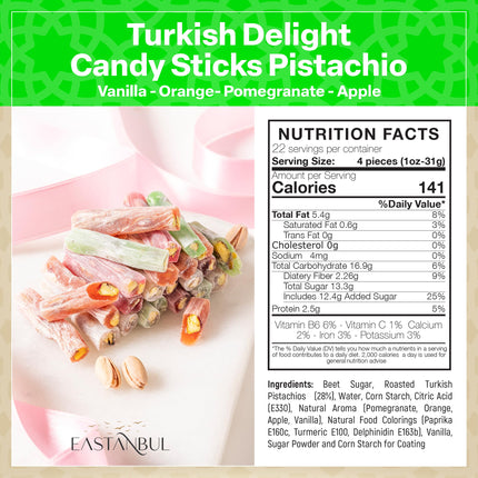 Eastanbul Turkish Delight Pistachio 32oz, Turkish Delights Assorted, Turkish Delights Candy in Souvenir Wooden Gift Box, Turkish Candy, Turkish Delight, Turkish Sweets, Luxury Food Gifts