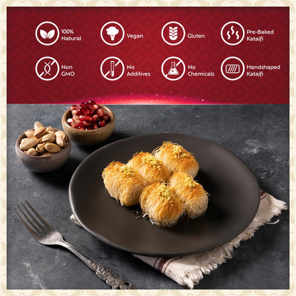 Eastanbul Cup Kataifi Shredded Fillo Dough (Syrup not included) Hand Shaped Kadayif Pastry, Kataifi Cup From Staple Syrup Sweetened Desserts, Ingredient for Dubai Chocolate, Shredded Wheat Cereal 300g