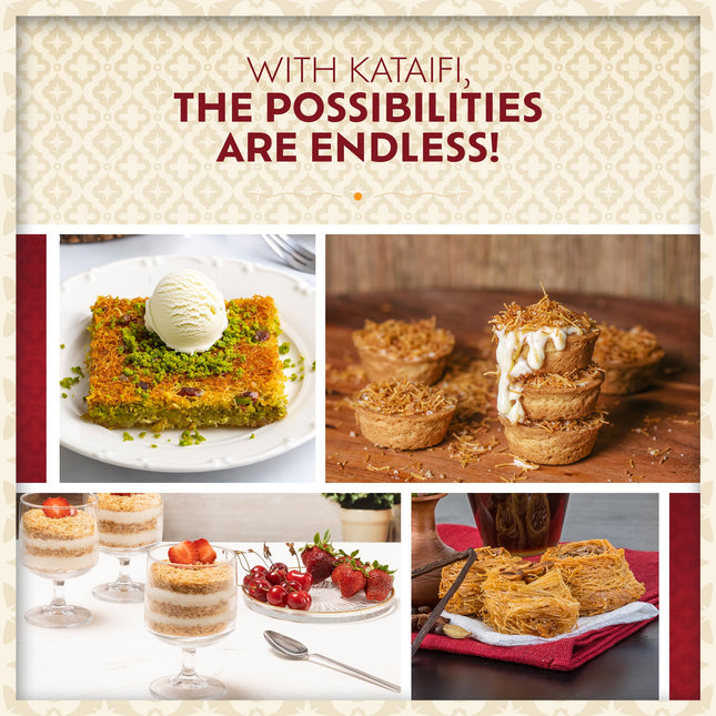 Eastanbul Dried & Chopped Kataifi Shredded Fillo Dough, Dried Kadayif Pastry Dough, Ingredient for The Viral Dubai Pistachio Chocolate Bar, Shredded Phyllo, Kunafa, Knafeh, Katifi, 500g (1.1lb)